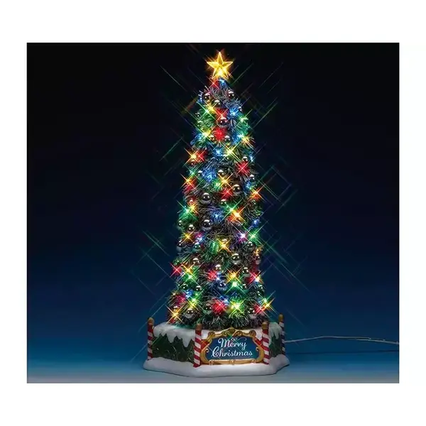 Lemax Village Sights & Sounds, New Majestic Christmas Tree, Resin, Gold thumbnail
