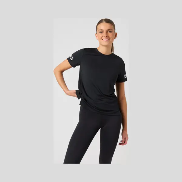 Björn Borg Sportshirt Dames - Trainingshirt Korte Mouw - Gerecycled Polyester - Zwart - Maat S thumbnail