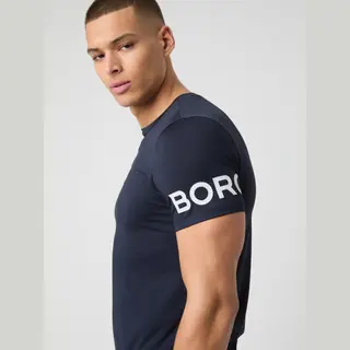 Björn Borg Sportshirt Heren Korte Mouw - Donkerblauw - Gerecycled Polyester - Maat Xxl