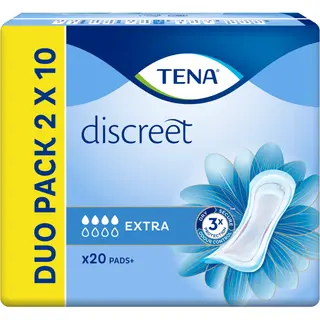 Tena Discreet Extra Duo Pack Incontinence 20 Pads
