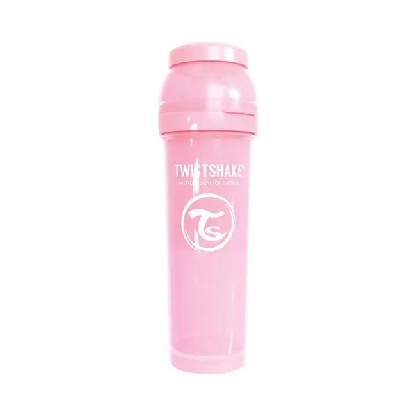 Twistshake Anti-Colic Baby Bottle With Milk Powder Container And Mixer - 330ml | Fast Flow Silicone Breast-Like Nipple | Bpa- Free Baby Milk Bottle | thumbnail