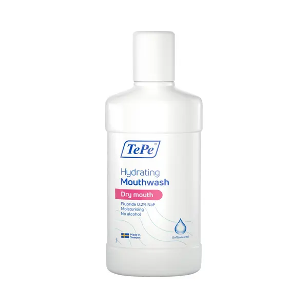 TePe Hydrating Mouthwash For Dry Mouth, No Added Flavouring, Fluoride Mouthwash That Eases The Feeling Of Dry Mouth thumbnail