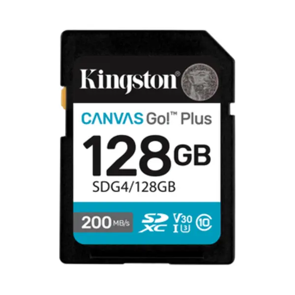 Kingston Technology Canvas Go! Plus 128GB Sdxc Canvas Go Plus Gen4 200MB/s C10 Uhs-I U3 V30 thumbnail