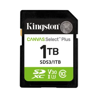 Kingston Technology 1TB Sdxc Canvas Select Plus Gen3 150MB/s C10 Uhs-I U3 V30