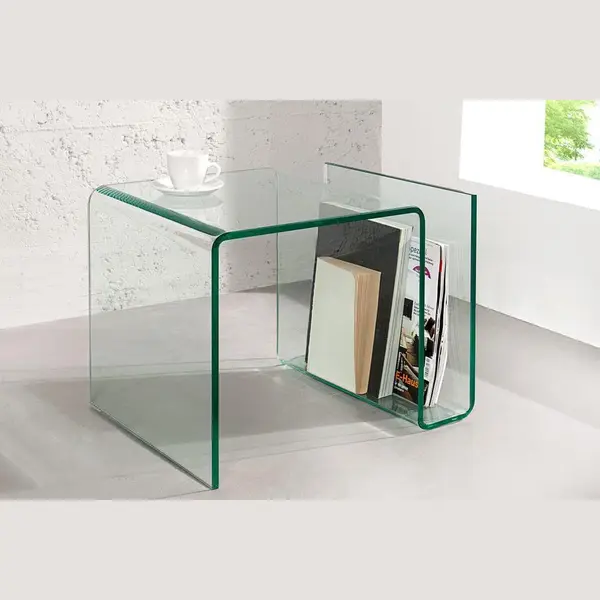Invicta-Interior Glazen Transparant Salontafel Met Opbergvak Voor Tijdschriften 50 Cm thumbnail