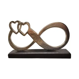 Gilde handwerk Gilde - -Sculptuur - Oneindige Liefde Voor Elkaar - Mangohout - Aluminium 16x25