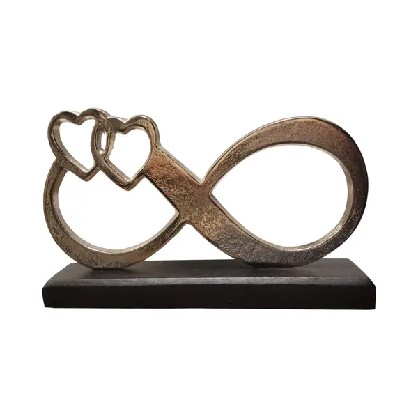 Gilde handwerk Gilde - -Sculptuur - Oneindige Liefde Voor Elkaar - Mangohout - Aluminium 16x25 thumbnail