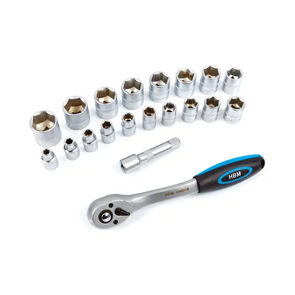 Hbm 3/8" Professionele Ratel Inclusief 18 Doppen En Verlengstuk thumbnail