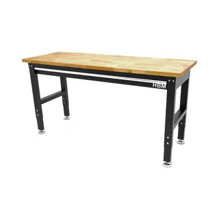 Hbm In Hoogte Verstelbare Werkbank Met Massief Houten Werkblad En Lade 152 Cm