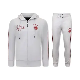 Lf Amsterdam Mannen Trainingspak - Hooded Ribbon - Wit / Rood