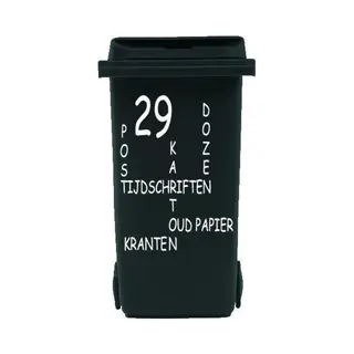 Rosami Decoratiestickers Sticker Voor Papier Kliko Container Met Huisnummer | Rosami