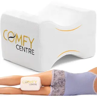 Comfycentre® Orthopedisch Kniekussen - Ergonomisch Zijslaapkussen - Traagschuim - Zandloperontwerp - Wit