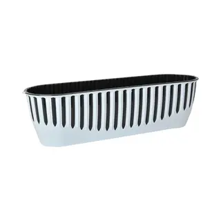 Serinova 2st Bloembakken Wit Antraciet 8L Piano Vensterbank Plantenbak 51x15cm Winterhard
