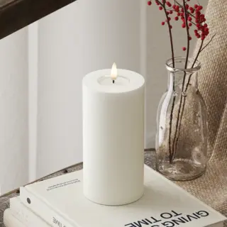 Deluxe Homeart Led-Blockkerzen Ø 7, 5 X 15 Cm, Weiß