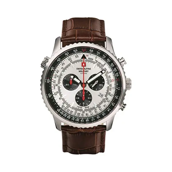 Swiss Alpine Military 7078.9 Herenhorloge, Analoog, Kwarts, Leer thumbnail