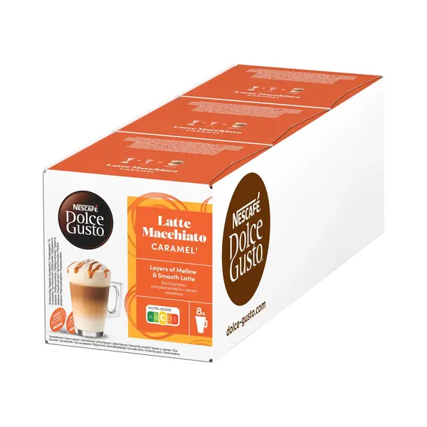Nescafé Dolce Gusto Capsules Latte Macchiato Caramel - 48 Koffiecups Voor 24 Koppen Koffie thumbnail