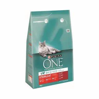 Purina One Kattenvoer Droog Sterilcat Rund - Tarwe 3 Kg