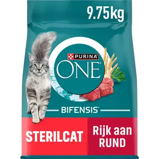 Purina One - Bifensis Voor Katten, Speciaal Voor Gesteriliseerde Katten, Rundvlees/tarwe, Droogvoer Voor Volwassen Katten, 9, 7 Kg.