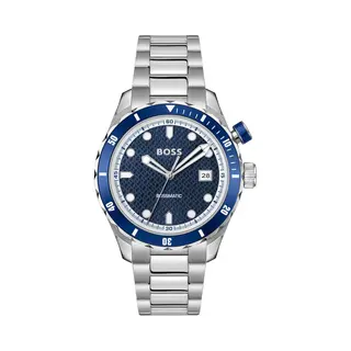 Boss, Horloge, Matic, Zilver, Blauw, Turkoois, (Analoog Horloge, 42 mm)