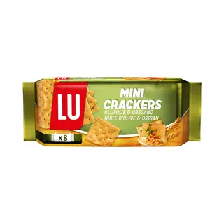 Lu Mini Crackers Olijfolie & Oregano - Doos 12 X 250g - 8 Pakjes - Crackers Voor Bij De Borrel - Toast