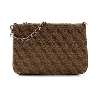 Guess Handtas Accessoiretas Flat Pouch Latte Logo Lichtbruin