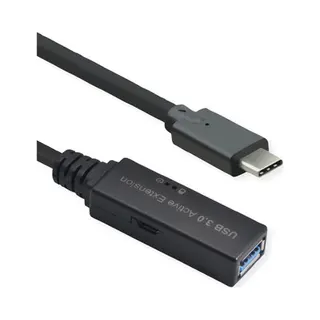 Roline 12.04.1066 Usb cable Usb 3.2 Gen 1 (3.1 Gen 1) 10 m Usb C Usb A Black