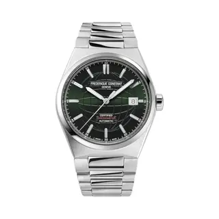 Frederique Constant Gemengd Analoog, Digitaal, Kwartshorloge Met Armband Van Roestvrij Staal, Zilver, Modern