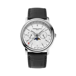 Frédérique Constant Classics Index Business Timer Fc-270SW4P26 Horloge - Leer - Zwart - Ø 40 Mm