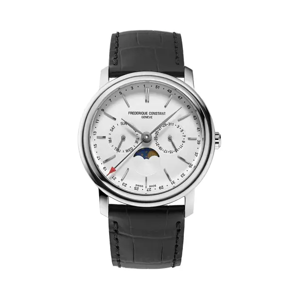 Frédérique Constant Classics Index Business Timer Fc-270SW4P26 Horloge - Leer - Zwart - Ø 40 Mm thumbnail