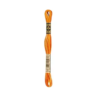 Dmc 117-51 Six Stranded Cotton Embroidery Floss, Variegated Burnt Orange, 8.7-Yard