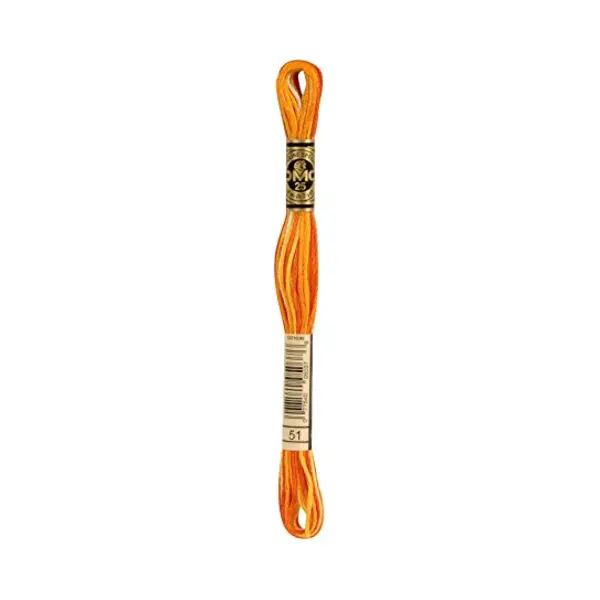 Dmc 117-51 Six Stranded Cotton Embroidery Floss, Variegated Burnt Orange, 8.7-Yard thumbnail