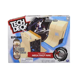 Spin Master Tech Deck X-Connect Park Creator Danny Way Mega Half Pipe - Aanpasbare schansset met uniek Plan B-fingerboard