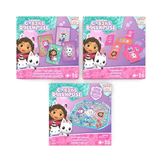 Spin Master Games Gabby's Poppenhuis - Spellen & Puzzel Pakket - PopUp Spel, Kaartspel, Domino's