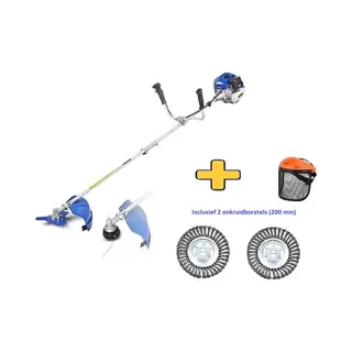 Borg Krachtige 52cc Benzine Bosmaaier + 2 Onkruidborstels - 3 In 1 Tuinmachine -