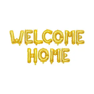 Welcome Home Folie Ballonnen Set Goud - Welkom - Thuis - Folie - Ballon - Goud