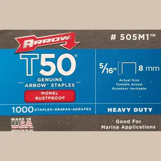 Arrow A505M1 8mm Monel Staples With 1000 Staples
