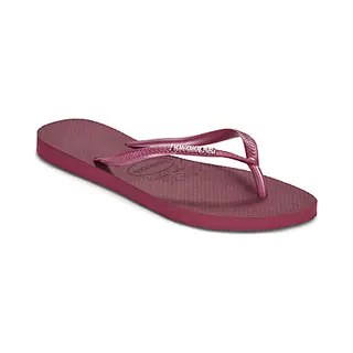 Havaianas Slim Logo Metallic Women Flip-Flops And Sandals - Pink - Size 4.5/5 - Plastic/Polycarbonate