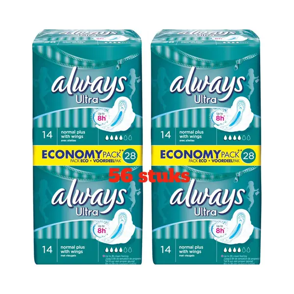 Always Ultra - Maandverband - 1 Normal With Wings - Instant Dry - 56st thumbnail
