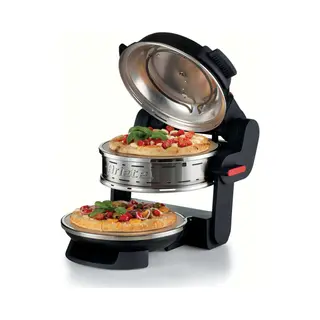Ariete 927 Pizzeria , Double pizza oven, 2 pizzas in 4 minutes, 2300 W, 2 refractory stones, 2 thermostats, Diameter 32 cm, 5 cooking levels, 2 stainless steel paddles, Red