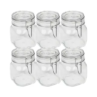 Hi Weckpotten/inmaakpotten - Set 6x - 750 Ml - Met Beugelsluiting - 10, 5 X 13, 5 Cm