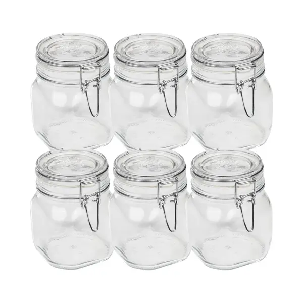 Hi Weckpotten/inmaakpotten - Set 6x - 750 Ml - Met Beugelsluiting - 10, 5 X 13, 5 Cm thumbnail