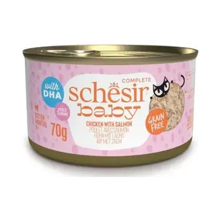 12x Schesir Baby Kitten Bouillon Kip&Zalm 70 Gr