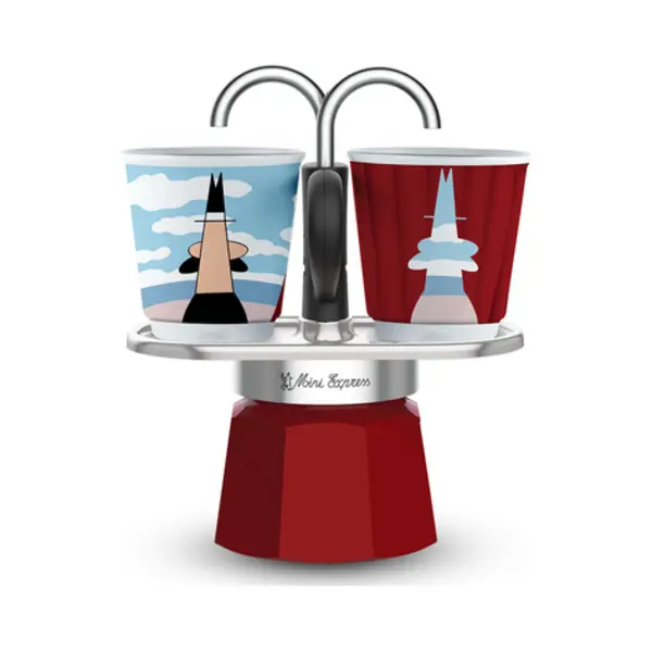 Bialetti Mini Express Magritte Moka Express Rood, Zilver thumbnail
