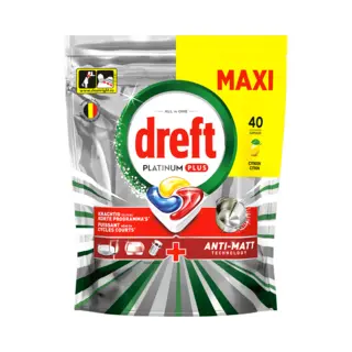 Dreft Platinum Plus Vaatwastabletten Citroen - Anti-Dofheidstechnologie - 40 Stuks