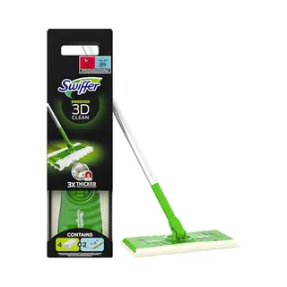 Swiffer Vloerreiniger 3D Clean Starterskit - 1 Vloerwisser + 4 Droge & 2 Vochtige Doekjes