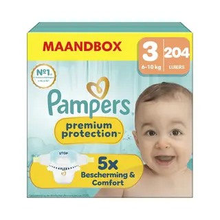 Pampers Premium Protection Luiers Maat 3 (6-10 Kg) 204 Stuks