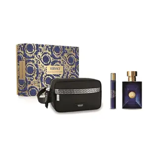 Versace Dylan Blue Giftset - 100 Ml Eau De Toilette Spray + 10 Ml Eau De Toilette Tasspray + Toilettas - Cadeauset Voor Heren