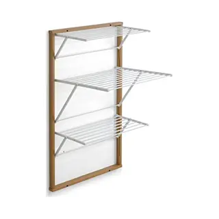 Arredamenti Italia 616 Karim - Houten Handdoekrek - Inklapbaar Wanddroogrek - 15m Drooglengte - Kleur, Hout - Arit - Il Cuore Del Legno