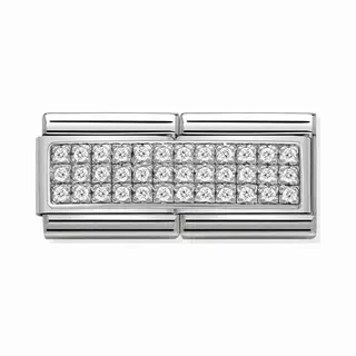 Nomination Silver Pave Double Plate Charm