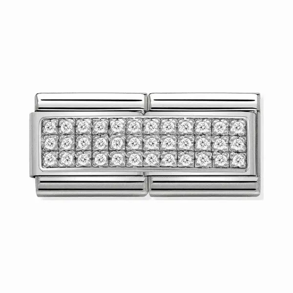 Nomination Silver Pave Double Plate Charm thumbnail